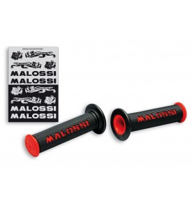 2 BLACK GRIPS WITH RED MALOSSI LOGO (MOD. WITH SIDE FASTENING)